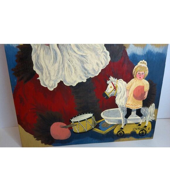 Ken Ferris Hand Painted Old World Christmas Santa Claus Wood Wall Decor - Picture 3 of 7